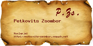 Petkovits Zsombor névjegykártya